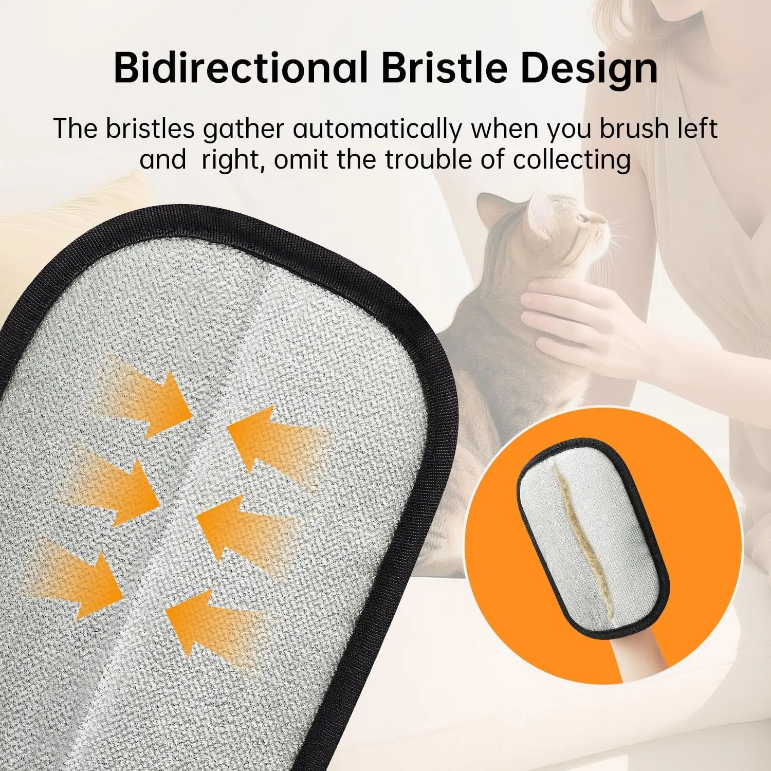 Reusable Electrostatic Pet Hair Removal Gloves - Double-Sided Washable Grooming Tool for Furniture and Car Seats