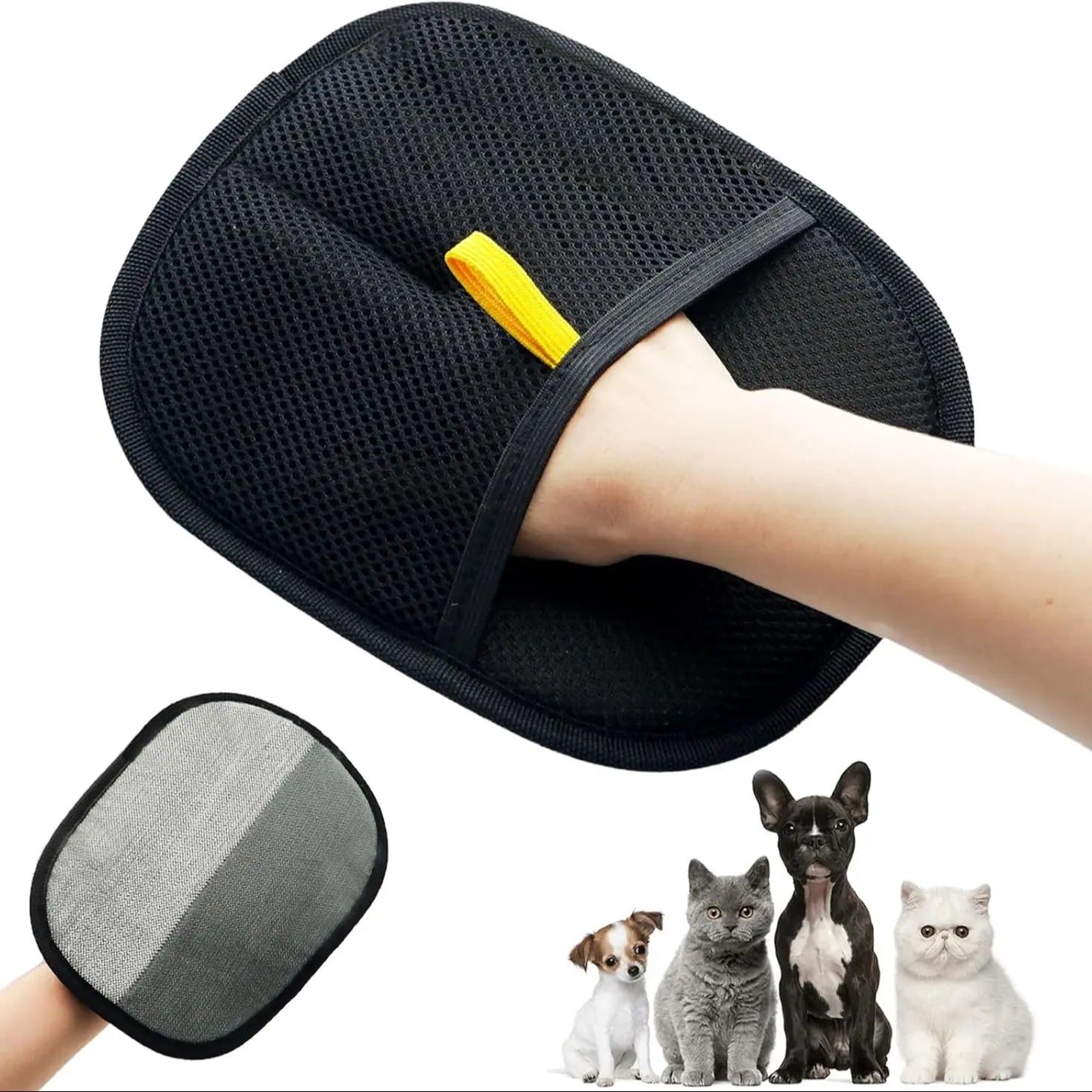 Reusable Electrostatic Pet Hair Removal Gloves - Double-Sided Washable Grooming Tool for Furniture and Car Seats