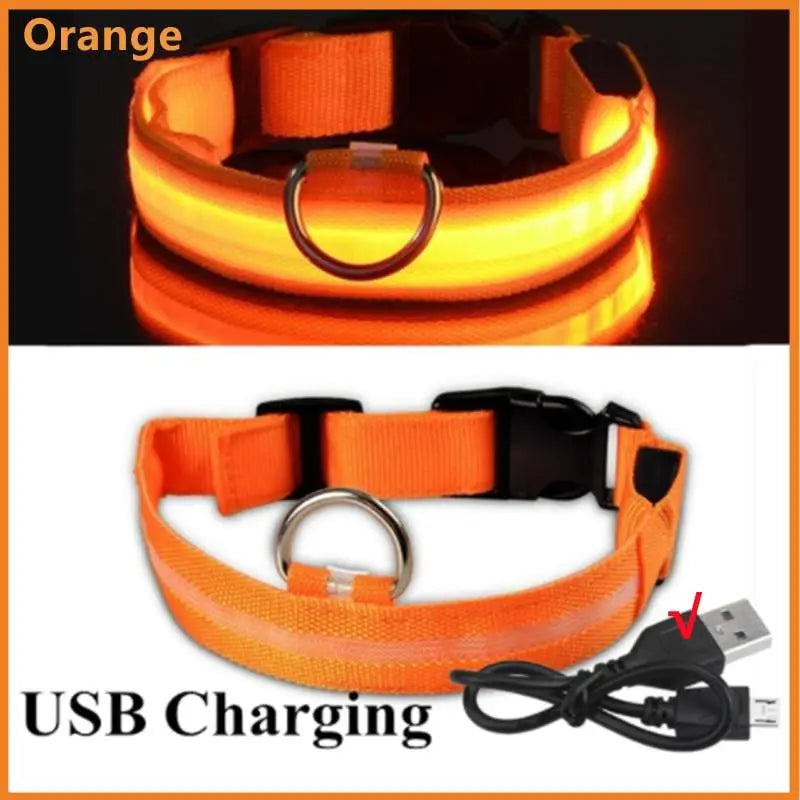 LED Safety Dog Collar - Multiple Color Options, Batteries Included, 3 Flash Modes, Adjustable, Waterproof and Durable for Enhanced Night Visibility and Safe Walks