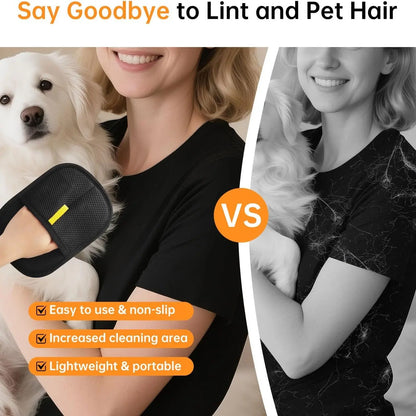 Reusable Electrostatic Pet Hair Removal Gloves - Double-Sided Washable Grooming Tool for Furniture and Car Seats