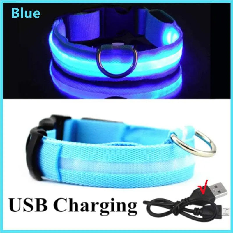 LED Safety Dog Collar - Multiple Color Options, Batteries Included, 3 Flash Modes, Adjustable, Waterproof and Durable for Enhanced Night Visibility and Safe Walks
