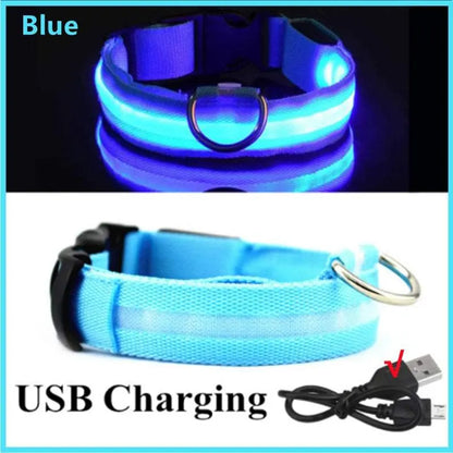 LED Safety Dog Collar - Multiple Color Options, Batteries Included, 3 Flash Modes, Adjustable, Waterproof and Durable for Enhanced Night Visibility and Safe Walks