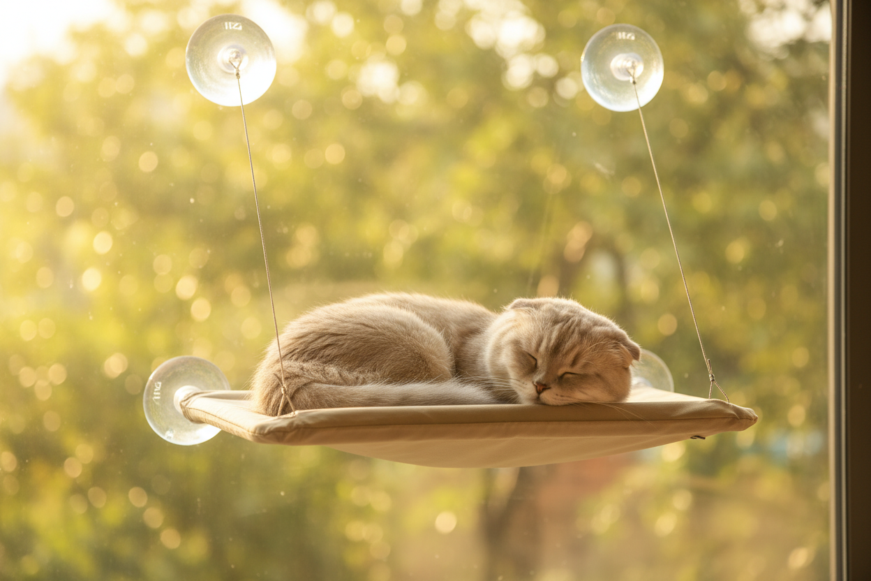 Cat on Window Hammock Reference Based