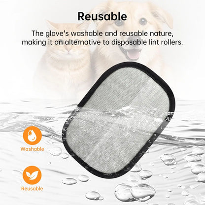 Reusable Electrostatic Pet Hair Removal Gloves - Double-Sided Washable Grooming Tool for Furniture and Car Seats