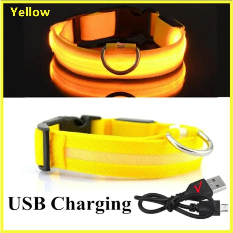 LED Safety Dog Collar - Multiple Color Options, Batteries Included, 3 Flash Modes, Adjustable, Waterproof and Durable for Enhanced Night Visibility and Safe Walks